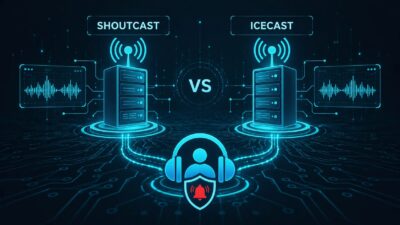 Title graphic reading SHOUTCAST VS ICECAST